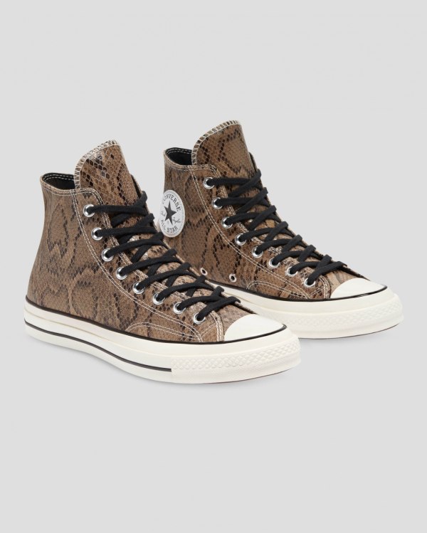 Converse Chuck 70 Reptile Suede Brune Sko Danmark - Converse Høje Sneakers Dame - 69503KUMV